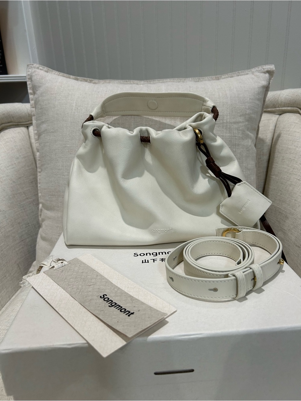 ✨ BNWT Songmont Gather Clutch Set – Cloud (Cream/Ivory Nappa Leather) ✨